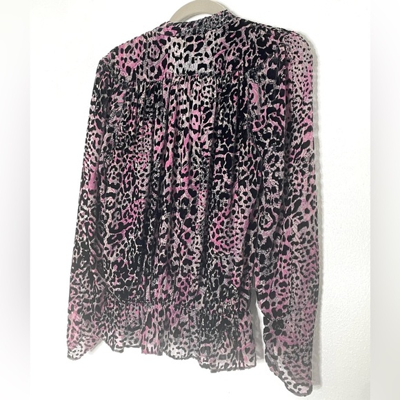 Zadig & Voltaire Purple Tori Leopard Velvet Devore Silk Blend Top. Size Small - Picture 6 of 10